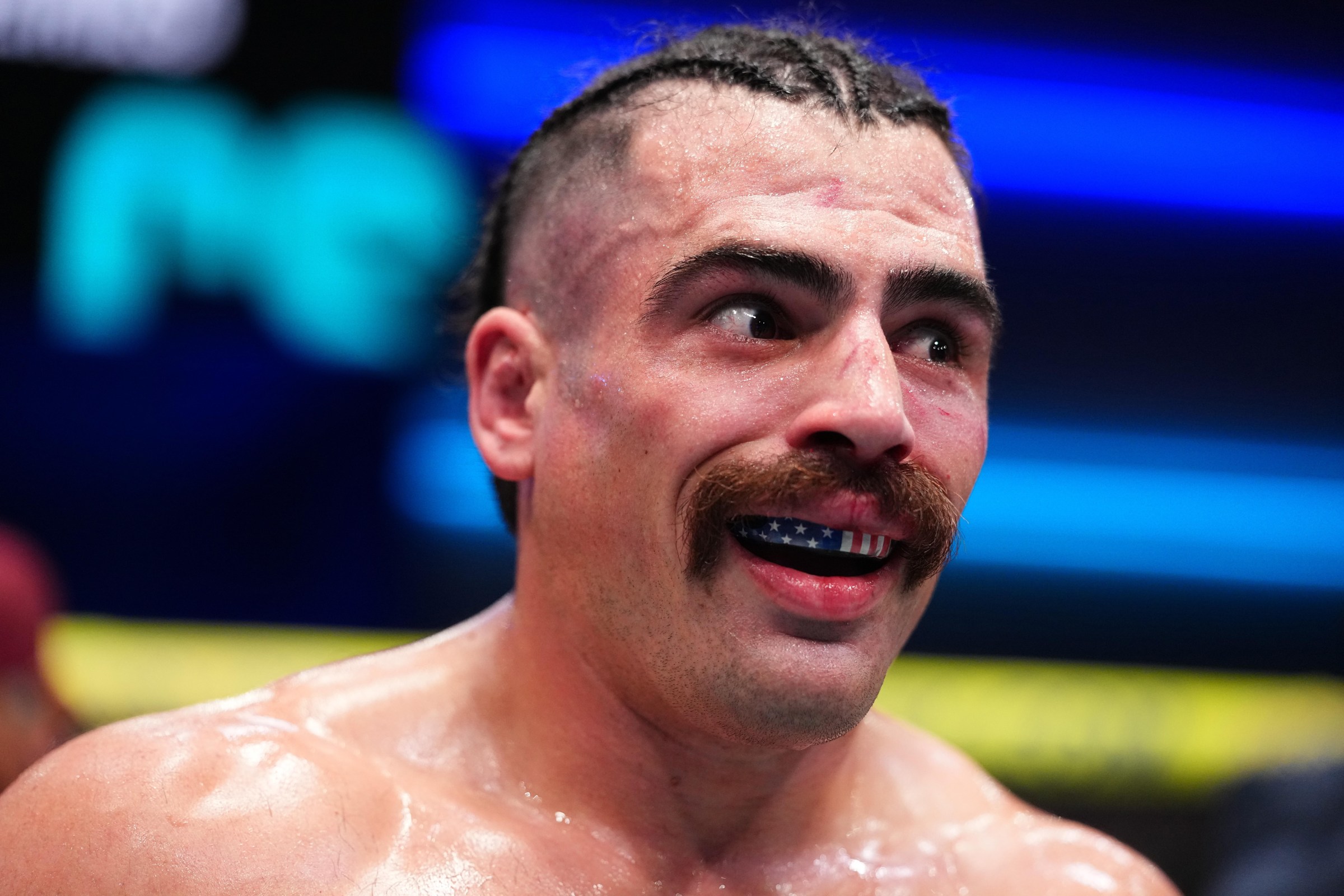 Luis Hernandez celebrates after earning his UFC contract on Dana White's Contender Series