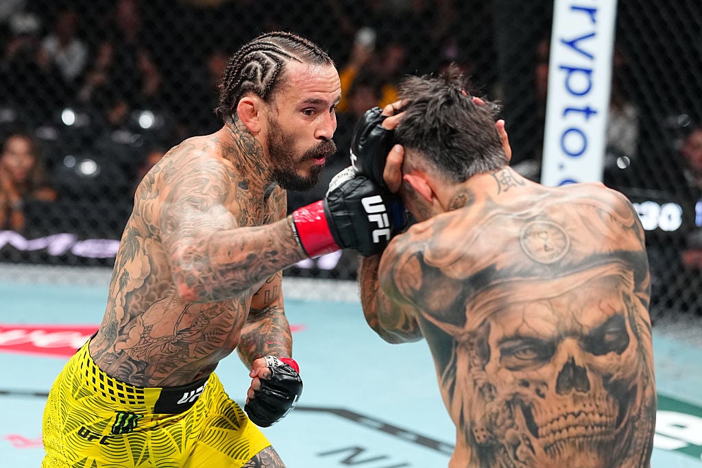 Marlon Vera lands a punch on Charles Jourdain during UFC 331