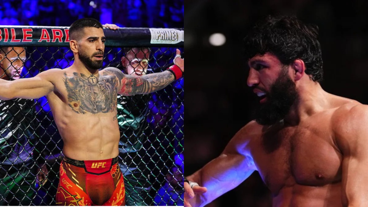 File photographs of Ilia Topuria and Arman Tsarukyan, whose comments concern Topuria’s glove allegation