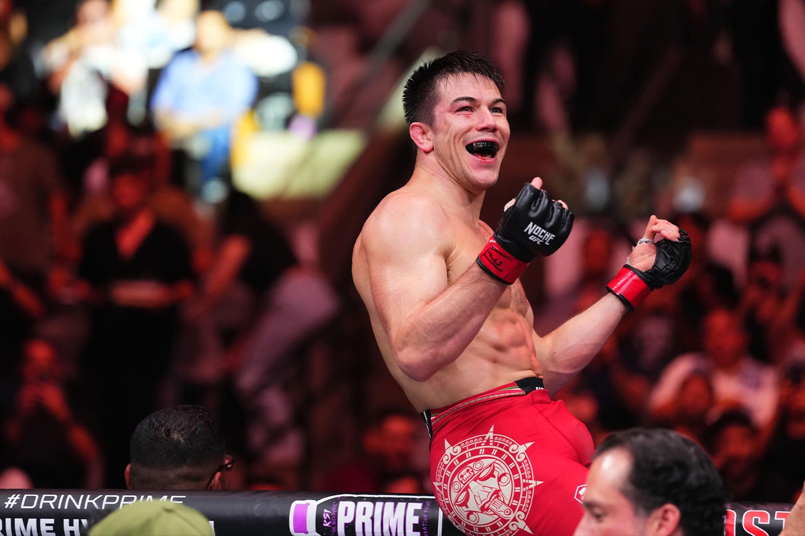 Alexander Hernandez celebrates after a UFC victory